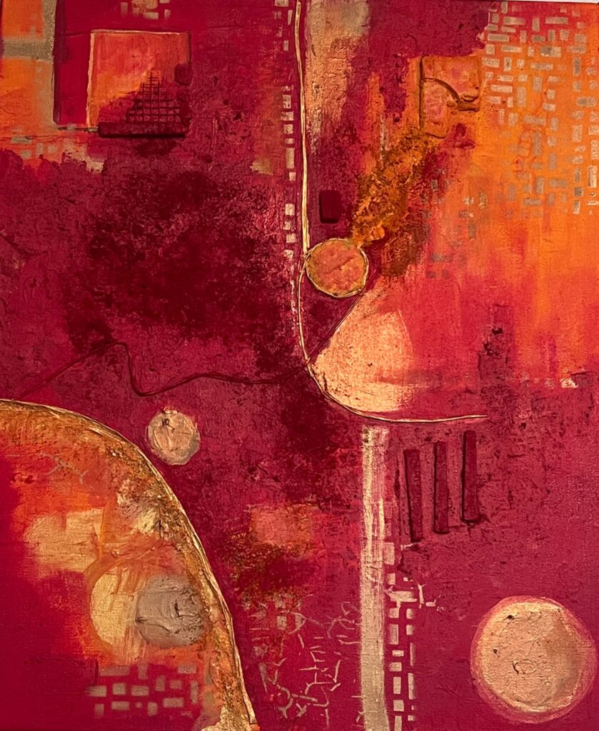 Dessert Sun  Mixed Media on 18 x 24 x 2 Canvas 