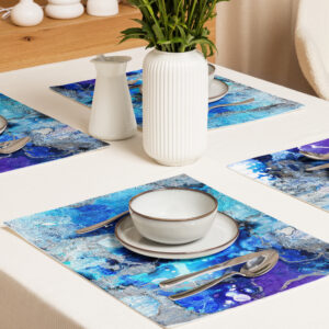Artful Dining Set –  Happiness is a Bubble  Placemats Set of 4